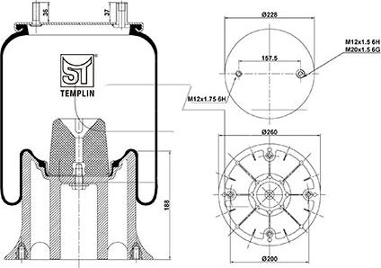 ST-Templin 04.060.6106.740 - Bellow, air suspension www.autospares.lv