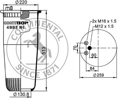 ST-Templin 04.010.6100.930 - Pneimoatsperes spilvens, Pneimopiekare www.autospares.lv