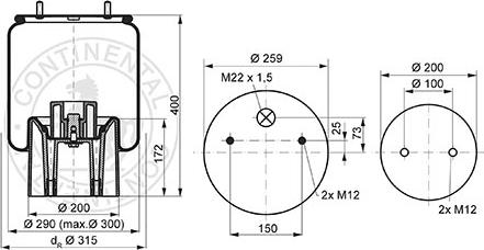 ST-Templin 04.010.6100.620 - Pneimoatsperes spilvens, Pneimopiekare www.autospares.lv