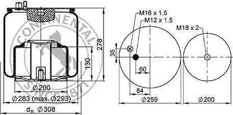 ST-Templin 04.010.6200.080 - Pneimoatsperes spilvens, Pneimopiekare www.autospares.lv