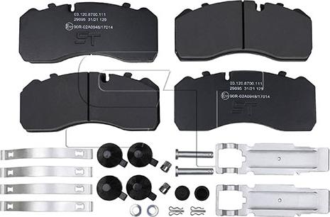 ST-Templin 03.120.8700.111 - Brake Pad Set, disc brake www.autospares.lv