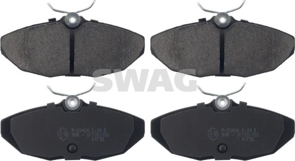 Swag 99 11 6090 - Тормозные колодки, дисковые, комплект www.autospares.lv