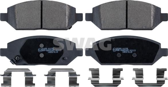 Swag 42 91 6974 - Тормозные колодки, дисковые, комплект www.autospares.lv