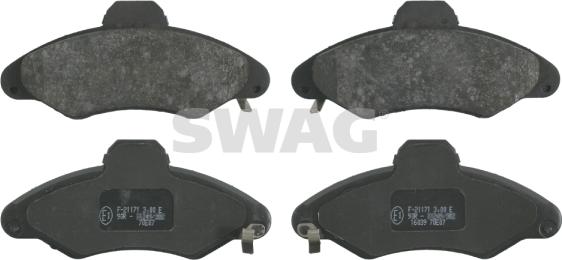 Swag 50 91 6039 - Тормозные колодки, дисковые, комплект www.autospares.lv