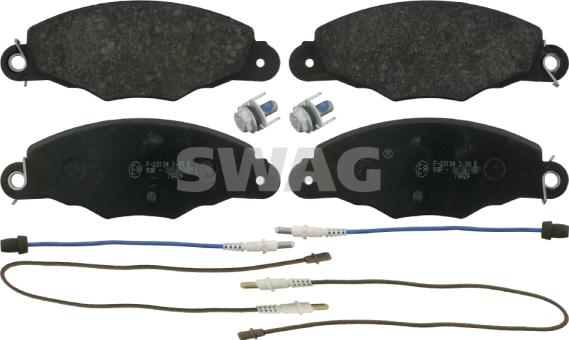 Swag 64 91 6414 - Тормозные колодки, дисковые, комплект www.autospares.lv