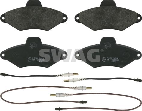 Swag 64 91 6413 - Тормозные колодки, дисковые, комплект www.autospares.lv