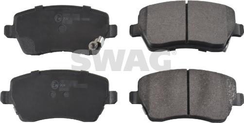 Swag 60 11 6199 - Тормозные колодки, дисковые, комплект www.autospares.lv