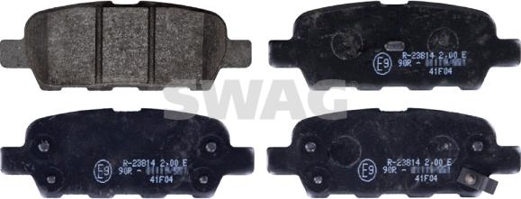 Swag 60 11 6198 - Тормозные колодки, дисковые, комплект www.autospares.lv