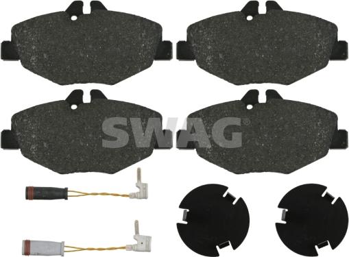 Swag 10 91 6452 - Тормозные колодки, дисковые, комплект www.autospares.lv