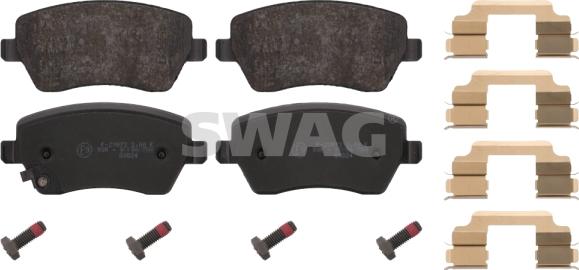 Swag 84 91 6649 - Тормозные колодки, дисковые, комплект www.autospares.lv