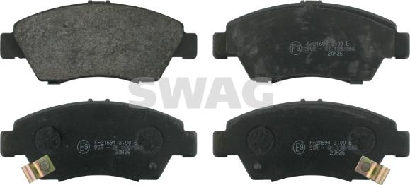 Swag 85 91 6305 - Тормозные колодки, дисковые, комплект www.autospares.lv