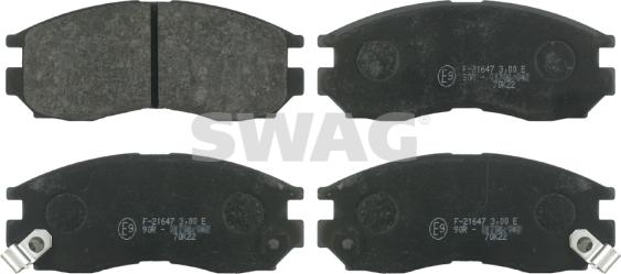 Swag 80 91 6327 - Тормозные колодки, дисковые, комплект www.autospares.lv