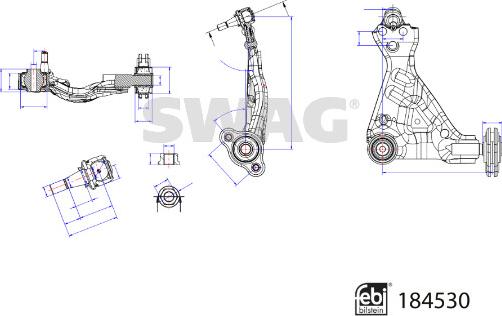 Swag 33 10 9423 - Neatkarīgās balstiekārtas svira, Riteņa piekare www.autospares.lv