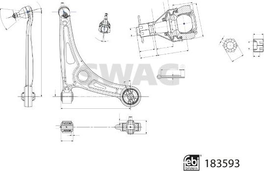 Swag 33 10 9060 - Neatkarīgās balstiekārtas svira, Riteņa piekare autospares.lv