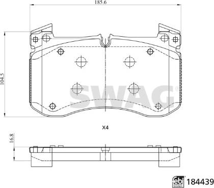 Swag 33 10 9373 - Bremžu uzliku kompl., Disku bremzes www.autospares.lv