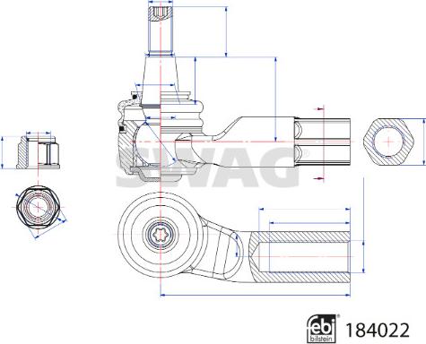 Swag 33 10 9250 - Stūres šķērsstiepņa uzgalis www.autospares.lv