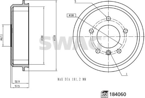 Swag 33 10 9266 - Bremžu trumulis www.autospares.lv