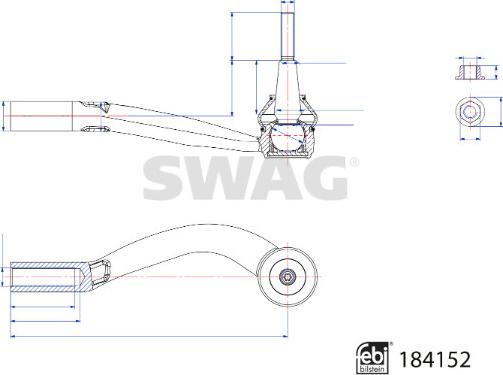 Swag 33 10 9284 - Stūres šķērsstiepņa uzgalis www.autospares.lv