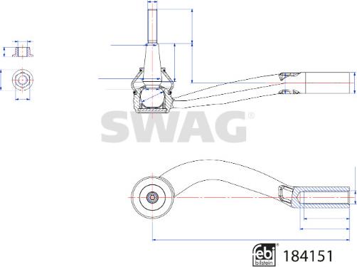 Swag 33 10 9283 - Stūres šķērsstiepņa uzgalis www.autospares.lv