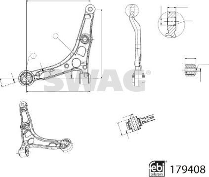 Swag 33 10 4910 - Neatkarīgās balstiekārtas svira, Riteņa piekare www.autospares.lv