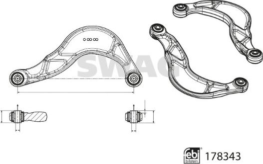 Swag 33 10 4480 - Neatkarīgās balstiekārtas svira, Riteņa piekare www.autospares.lv