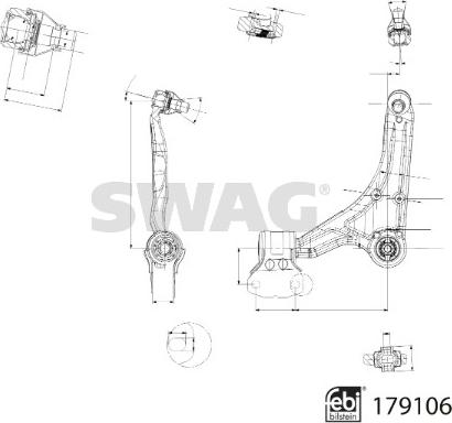 Swag 33 10 4802 - Neatkarīgās balstiekārtas svira, Riteņa piekare www.autospares.lv