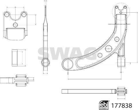 Swag 33 10 4324 - Neatkarīgās balstiekārtas svira, Riteņa piekare autospares.lv