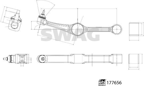 Swag 33 10 4238 - Neatkarīgās balstiekārtas svira, Riteņa piekare www.autospares.lv