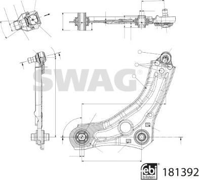 Swag 33 10 8226 - Neatkarīgās balstiekārtas svira, Riteņa piekare www.autospares.lv