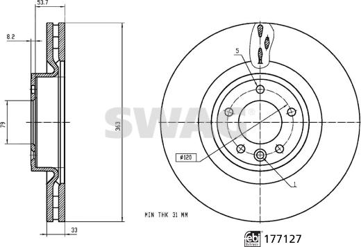 Swag 33 10 3918 - Bremžu diski www.autospares.lv