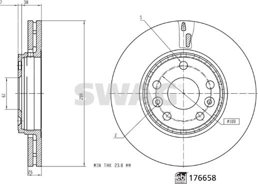 Swag 33 10 3665 - Bremžu diski www.autospares.lv