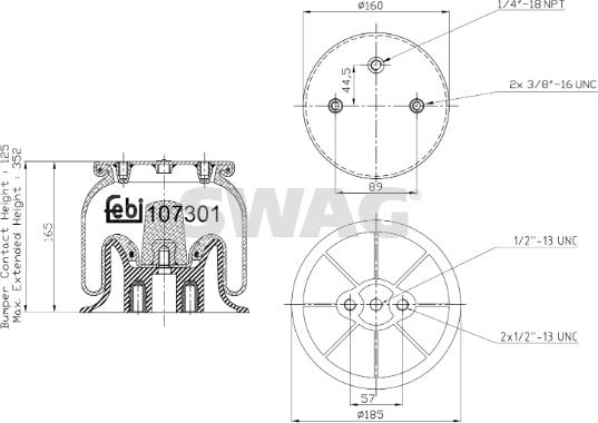 Swag 33 10 2514 - Pneimoatsperes spilvens, Pneimopiekare autospares.lv