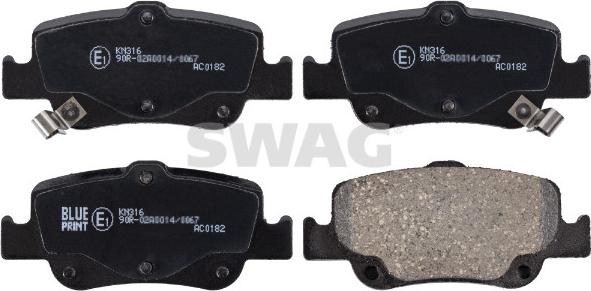 Swag 33 10 7531 - Тормозные колодки, дисковые, комплект www.autospares.lv