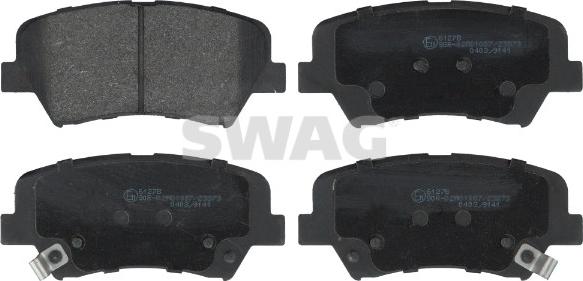 Swag 33 10 7626 - Тормозные колодки, дисковые, комплект www.autospares.lv