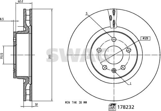 Swag 33 10 7350 - Bremžu diski www.autospares.lv