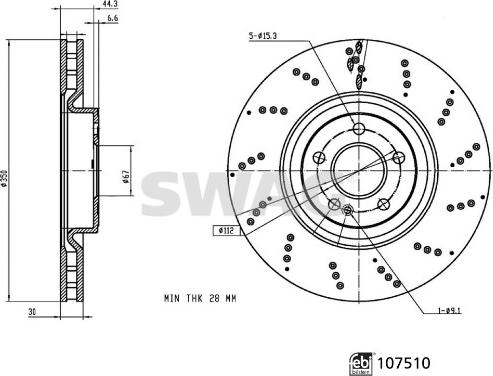 Swag 33 10 7309 - Bremžu diski www.autospares.lv