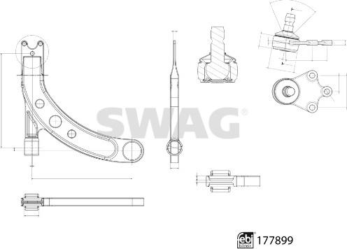 Swag 33 10 7263 - Neatkarīgās balstiekārtas svira, Riteņa piekare autospares.lv