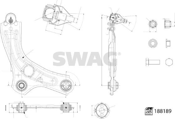 Swag 33 11 0580 - Neatkarīgās balstiekārtas svira, Riteņa piekare www.autospares.lv