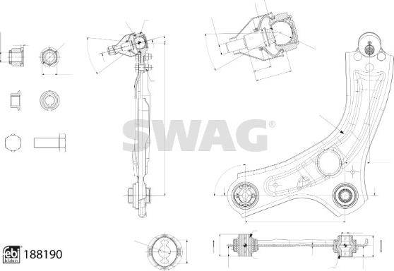 Swag 33 11 0581 - Neatkarīgās balstiekārtas svira, Riteņa piekare www.autospares.lv