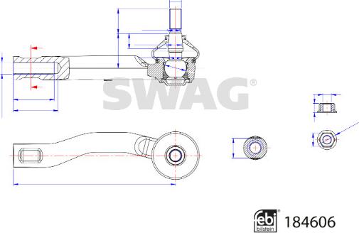 Swag 33 11 0090 - Stūres šķērsstiepņa uzgalis autospares.lv