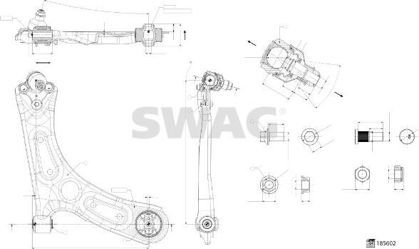 Swag 33 11 0000 - Neatkarīgās balstiekārtas svira, Riteņa piekare autospares.lv