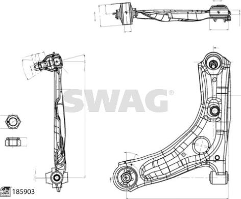 Swag 33 11 0144 - Рычаг подвески колеса www.autospares.lv