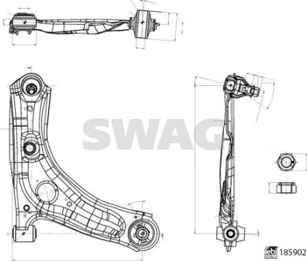 Swag 33 11 0143 - Neatkarīgās balstiekārtas svira, Riteņa piekare autospares.lv