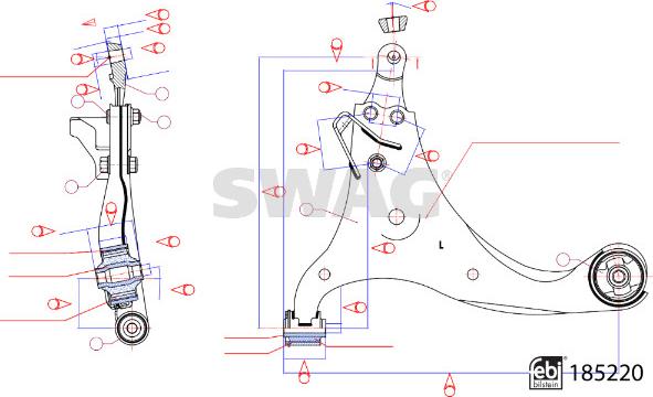 Swag 33 11 0109 - Neatkarīgās balstiekārtas svira, Riteņa piekare www.autospares.lv