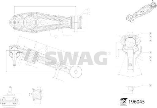 Swag 33 11 1955 - Neatkarīgās balstiekārtas svira, Riteņa piekare www.autospares.lv