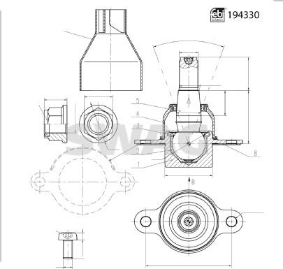 Swag 33 11 1584 - Balst / Virzošais šarnīrs www.autospares.lv