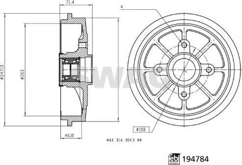 Swag 33 11 1760 - Bremžu trumulis www.autospares.lv