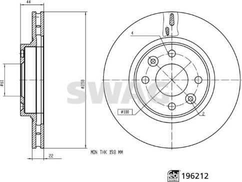 Swag 33 11 2057 - Bremžu diski www.autospares.lv