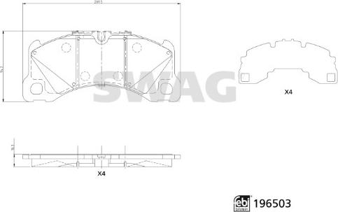 Swag 33 11 2195 - Bremžu uzliku kompl., Disku bremzes www.autospares.lv