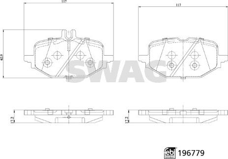 Swag 33 11 2339 - Bremžu uzliku kompl., Disku bremzes www.autospares.lv